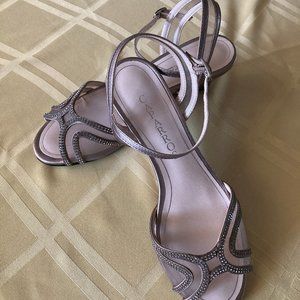 Caparros dress sandal - wedge -6M  - mesh gold and rhinestones with strap